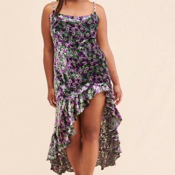 Anthropologie The Wolf Gang Rhapsody assemetrical burnout velvet dress, goth - Picture 3 of 5